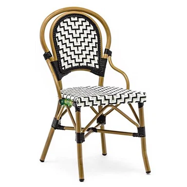 2019 بسٹرو ڈائننگ چیئر پیئ پلاسٹک بنے ہوئے رتن